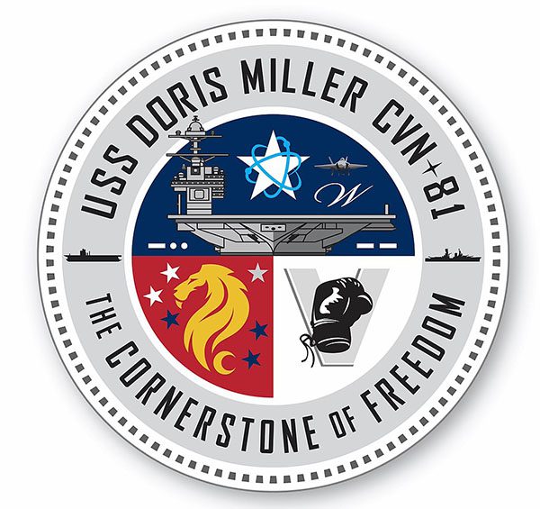 Crest of the U.S.S. Doris Miller (CVN-81).